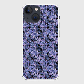 Чехол для iPhone 13 mini с принтом Сине фиолетовый цветочный узор в городе Новоалтайск,  |  | Тематика изображения на принте: однотонный | ретро | синие цветы | темный узор | цветочный узор | цветы