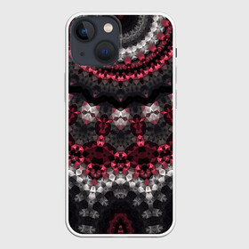 Чехол для iPhone 13 mini с принтом Красно черный мозаичный узор в городе Новоалтайск,  |  | абстрактный | восточный орнамент | калейдоскоп | красный и черный | креативный | модный | мозаика | орнамент | популярный | современный