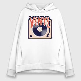 Женское худи Oversize хлопок с принтом Винил Vinyl DJ в городе Новоалтайск, френч-терри — 70% хлопок, 30% полиэстер. Мягкий теплый начес внутри —100% хлопок | боковые карманы, эластичные манжеты и нижняя кромка, капюшон на магнитной кнопке | dj | vinyl | вечеринка | винил | диджей | музыка | музыкальный | пластинка | проигрыватель | рисунок