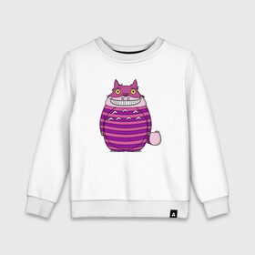 Детский свитшот хлопок с принтом Totoro Cat в городе Новоалтайск, 100% хлопок | круглый вырез горловины, эластичные манжеты, пояс и воротник | cat | ghibli | japan | nature | neigbor | neighbour | totoro | анимация | аниме | гибли | друг | животные | кот | кошка | лес | милый | мир | миядзаки | мой сосед тоторо | мульт | мультфильм | природа | сосед | тоторо | хаяо