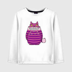 Детский лонгслив хлопок с принтом Totoro Cat в городе Новоалтайск, 100% хлопок | круглый вырез горловины, полуприлегающий силуэт, длина до линии бедер | cat | ghibli | japan | nature | neigbor | neighbour | totoro | анимация | аниме | гибли | друг | животные | кот | кошка | лес | милый | мир | миядзаки | мой сосед тоторо | мульт | мультфильм | природа | сосед | тоторо | хаяо