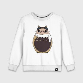Детский свитшот хлопок с принтом Totoro Rosso в городе Новоалтайск, 100% хлопок | круглый вырез горловины, эластичные манжеты, пояс и воротник | ghibli | japan | nature | neigbor | neighbour | totoro | анимация | аниме | гибли | друг | животные | лес | милый | мир | миядзаки | мой сосед тоторо | мульт | мультфильм | природа | сосед | тоторо | хаяо | хранитель | япония