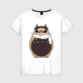 Женская футболка хлопок с принтом Totoro Rosso в городе Новоалтайск, 100% хлопок | прямой крой, круглый вырез горловины, длина до линии бедер, слегка спущенное плечо | ghibli | japan | nature | neigbor | neighbour | totoro | анимация | аниме | гибли | друг | животные | лес | милый | мир | миядзаки | мой сосед тоторо | мульт | мультфильм | природа | сосед | тоторо | хаяо | хранитель | япония
