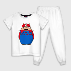 Детская пижама хлопок с принтом Totoro Mario в городе Новоалтайск, 100% хлопок |  брюки и футболка прямого кроя, без карманов, на брюках мягкая резинка на поясе и по низу штанин
 | ghibli | japan | mario | nature | neigbor | neighbour | totoro | анимация | аниме | гибли | друг | животные | лес | марио | милый | мир | миядзаки | мой сосед тоторо | мульт | мультфильм | природа | сосед | тоторо | хаяо | хранитель