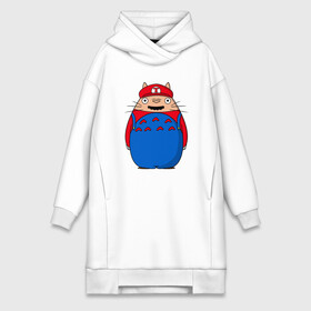 Платье-худи хлопок с принтом Totoro Mario в городе Новоалтайск,  |  | ghibli | japan | mario | nature | neigbor | neighbour | totoro | анимация | аниме | гибли | друг | животные | лес | марио | милый | мир | миядзаки | мой сосед тоторо | мульт | мультфильм | природа | сосед | тоторо | хаяо | хранитель