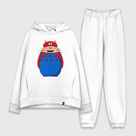 Женский костюм хлопок Oversize с принтом Totoro Mario в городе Новоалтайск,  |  | ghibli | japan | mario | nature | neigbor | neighbour | totoro | анимация | аниме | гибли | друг | животные | лес | марио | милый | мир | миядзаки | мой сосед тоторо | мульт | мультфильм | природа | сосед | тоторо | хаяо | хранитель