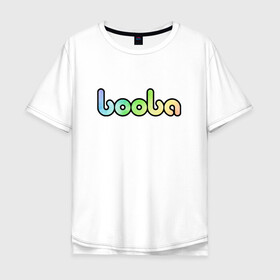 Мужская футболка хлопок Oversize с принтом BOOBA LOGO | БУБА ЛОГО (Z) в городе Новоалтайск, 100% хлопок | свободный крой, круглый ворот, “спинка” длиннее передней части | baby | booba | buba | gnom | logo | буба | гном | гномик | детям | для ребенка | лого | логотип | мультик | ребенку