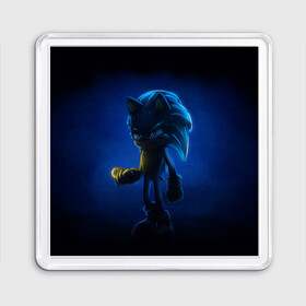 Магнит 55*55 с принтом SONIC | СОНИК (Z) в городе Новоалтайск, Пластик | Размер: 65*65 мм; Размер печати: 55*55 мм | blaze the cat | hedgehog | sega | silver | sonic | speed sonic | быстрый ёж | ёж соник | метал соник | сега | сильвер | синий ёж | соник