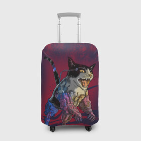 Чехол для чемодана 3D с принтом CYBERCAT | КИБЕРКОТ (Z) в городе Новоалтайск, 86% полиэфир, 14% спандекс | двустороннее нанесение принта, прорези для ручек и колес | 2077 | cat | cats | cyber cat | meow | кибер кот | киберкот | кот | котик | котики | коты | кошка | кошки | красивая кошка | мяу