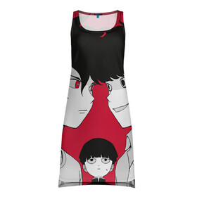 Платье-майка 3D с принтом Mob psycho 100 | Моб Психо 100 (Z) в городе Новоалтайск, 100% полиэстер | полуприлегающий силуэт, широкие бретели, круглый вырез горловины, удлиненный подол сзади. | mob psycho | mob psycho 100 | ura sunday | аратака рэйгэн | веб манга | кагэяма | кагэяма сигэо | моб психо 100 | мобу | мобу сайко хяку | психо 100 | рицу кагэяма | рэйгэн | рэйгэн аратака | серый кардинал | сигэо кагэяма