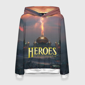 Женская толстовка 3D с принтом Heroes of Might and Magic | HoM (Z) в городе Новоалтайск, 100% полиэстер  | двухслойный капюшон со шнурком для регулировки, мягкие манжеты на рукавах и по низу толстовки, спереди карман-кенгуру с мягким внутренним слоем. | heroes | heroes of might and magic | hom | oldskull | герои | герои меча | герои меча и магии | олдскулл
