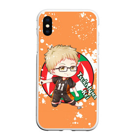 Чехол для iPhone XS Max матовый с принтом Tsukishima Kei | Haikyu | Волейбол (Z) в городе Новоалтайск, Силикон | Область печати: задняя сторона чехла, без боковых панелей | haikuu | haikyu | haikyuu | tsukishima | tsukishima kei | волейбол | спортивная манга | хайку | хайкю