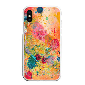 Чехол для iPhone XS Max матовый с принтом Мои эмоции  в городе Новоалтайск, Силикон | Область печати: задняя сторона чехла, без боковых панелей | Тематика изображения на принте: абстрактное искусство | абстрактный рисунок | абстракция | акварель | брызги | завитки | краски | круги | ляпы | мои эмоции | текстуры