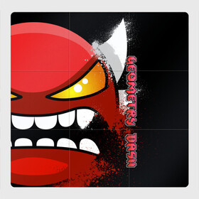 Магнитный плакат 3Х3 с принтом Geometry Dash (Angry) в городе Новоалтайск, Полимерный материал с магнитным слоем | 9 деталей размером 9*9 см | Тематика изображения на принте: dash | geometry | geometry dash | геометри десш | квадрат | мобильная игра | шеометри даш