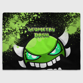 Плед 3D с принтом Geometry Dash (Green) в городе Новоалтайск, 100% полиэстер | закругленные углы, все края обработаны. Ткань не мнется и не растягивается | dash | geometry | geometry dash | геометри десш | квадрат | мобильная игра | шеометри даш
