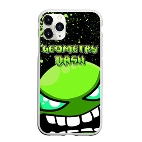 Чехол для iPhone 11 Pro Max матовый с принтом Geometry Dash (Green) в городе Новоалтайск, Силикон |  | Тематика изображения на принте: dash | geometry | geometry dash | геометри десш | квадрат | мобильная игра | шеометри даш