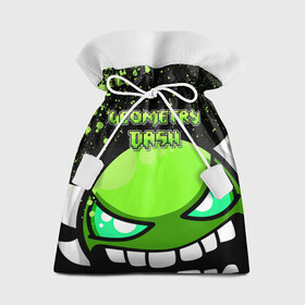 Подарочный 3D мешок с принтом Geometry Dash (Green) в городе Новоалтайск, 100% полиэстер | Размер: 29*39 см | Тематика изображения на принте: dash | geometry | geometry dash | геометри десш | квадрат | мобильная игра | шеометри даш