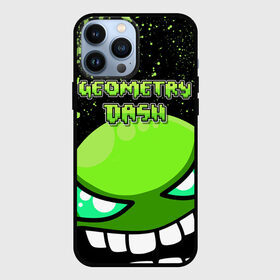 Чехол для iPhone 13 Pro Max с принтом Geometry Dash (Green) в городе Новоалтайск,  |  | dash | geometry | geometry dash | геометри десш | квадрат | мобильная игра | шеометри даш