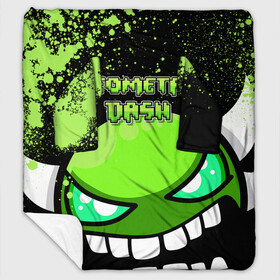 Плед с рукавами с принтом Geometry Dash (Green) в городе Новоалтайск, 100% полиэстер | Закругленные углы, все края обработаны. Ткань не мнется и не растягивается. Размер 170*145 | dash | geometry | geometry dash | геометри десш | квадрат | мобильная игра | шеометри даш