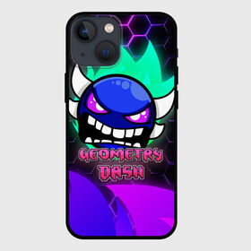 Чехол для iPhone 13 mini с принтом Geometry Dash (Neon) в городе Новоалтайск,  |  | dash | geometry | geometry dash | геометри десш | квадрат | мобильная игра | шеометри даш