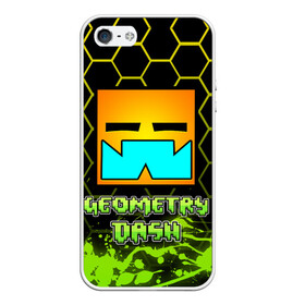 Чехол для iPhone 5/5S матовый с принтом Geometry Dash (Классика) в городе Новоалтайск, Силикон | Область печати: задняя сторона чехла, без боковых панелей | Тематика изображения на принте: dash | geometry | geometry dash | геометри десш | квадрат | мобильная игра | шеометри даш