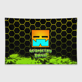 Флаг-баннер с принтом Geometry Dash (Классика) в городе Новоалтайск, 100% полиэстер | размер 67 х 109 см, плотность ткани — 95 г/м2; по краям флага есть четыре люверса для крепления | dash | geometry | geometry dash | геометри десш | квадрат | мобильная игра | шеометри даш