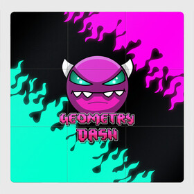 Магнитный плакат 3Х3 с принтом Geometry Dash в городе Новоалтайск, Полимерный материал с магнитным слоем | 9 деталей размером 9*9 см | Тематика изображения на принте: dash | geometry | geometry dash | геометри десш | квадрат | мобильная игра | шеометри даш