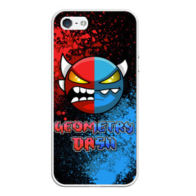 Чехол для iPhone 5/5S матовый с принтом Geometry Dash (Red | Blue) в городе Новоалтайск, Силикон | Область печати: задняя сторона чехла, без боковых панелей | Тематика изображения на принте: dash | geometry | geometry dash | геометри десш | квадрат | мобильная игра | шеометри даш
