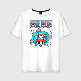 Женская футболка хлопок Oversize с принтом One Piece Тони Тони Чоппер в городе Новоалтайск, 100% хлопок | свободный крой, круглый ворот, спущенный рукав, длина до линии бедер
 | one piece | tony tony chopper | аниме | большой куш | ван пис | великий флот | вон пис | врач | любитель сладкой ваты | манга | ниндзя пирато минко самурайский альянс | пират | пираты соломенной шляпы