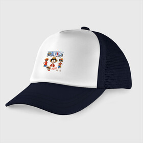 Детская кепка тракер с принтом One Piece Monkey D. Luffy в городе Новоалтайск, Козырек - 100% хлопок. Кепка - 100% полиэстер, Задняя часть - сетка | универсальный размер, пластиковая застёжка | Тематика изображения на принте: anime | manga | monkey d. luffy | one piece | аниме | большой куш | ван пис | вон пис | капитан | король пиратов | луси | луфи | луффи | луффи но уми | луффи таро | манга | манки д. луффи | мугивара | пират | пятый император