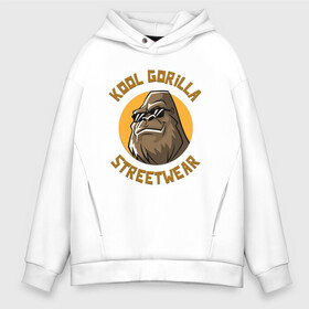Мужское худи Oversize хлопок с принтом Koll Gorilla Streetwear в городе Новоалтайск, френч-терри — 70% хлопок, 30% полиэстер. Мягкий теплый начес внутри —100% хлопок | боковые карманы, эластичные манжеты и нижняя кромка, капюшон на магнитной кнопке | gorilla | koll gorilla | streetwear | горилла | обезьяна
