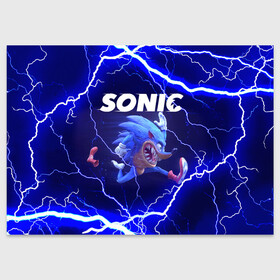 Поздравительная открытка с принтом SONIC | СОНИК (Z) в городе Новоалтайск, 100% бумага | плотность бумаги 280 г/м2, матовая, на обратной стороне линовка и место для марки
 | blaze the cat | hedgehog | sega | silver | sonic | speed sonic | быстрый ёж | ёж соник | метал соник | сега | сильвер | синий ёж | соник