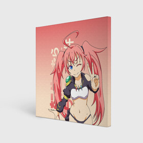 Холст квадратный с принтом TenSura, Милим в городе Новоалтайск, 100% ПВХ |  | milim nava | slime isekai | tensura | that time i got reincarnated as a slime | аниме | владыка демонов | манга | милим нава | о моём перерождении в слизь