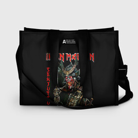 Сумка-шоппер 3D с принтом Iron Maiden, Senjutsu в городе Новоалтайск, 100% полиэстер | застегивается на металлическую кнопку; внутренний карман застегивается на молнию. Стенки укреплены специальным мягким материалом, чтобы защитить содержимое от несильных ударов
 | iron maiden | senjutsu | айрон мейден | группы | музыка | рок | самурпй | хеви метал | череп