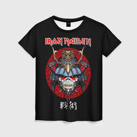 Женская футболка 3D с принтом Iron Maiden, Senjutsu в городе Новоалтайск, 100% полиэфир ( синтетическое хлопкоподобное полотно) | прямой крой, круглый вырез горловины, длина до линии бедер | iron maiden | senjutsu | айрон мейден | группы | музыка | рок | самурпй | хеви метал | череп