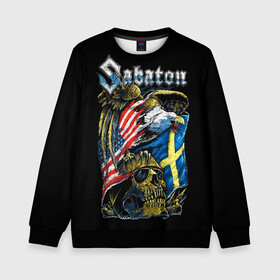 Детский свитшот 3D с принтом Sabaton в городе Новоалтайск, 100% полиэстер | свободная посадка, прямой крой, мягкая тканевая резинка на рукавах и понизу свитшота | heavy metal | heroes | sabaton | the great war | the last stand | группы | метал | музыка | сабатон | хэви метал