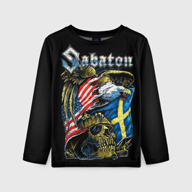 Детский лонгслив 3D с принтом Sabaton в городе Новоалтайск, 100% полиэстер | длинные рукава, круглый вырез горловины, полуприлегающий силуэт
 | heavy metal | heroes | sabaton | the great war | the last stand | группы | метал | музыка | сабатон | хэви метал