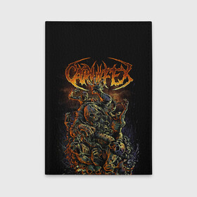 Обложка для автодокументов с принтом Carnifex в городе Новоалтайск, натуральная кожа |  размер 19,9*13 см; внутри 4 больших “конверта” для документов и один маленький отдел — туда идеально встанут права | Тематика изображения на принте: carnifex | die without hope | graveside confessions | world war x | группы | дэткор | карнифекс | музыка | рок