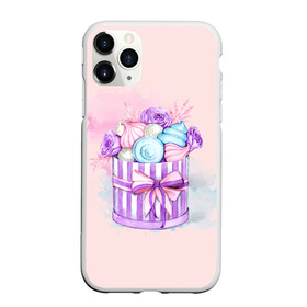 Чехол для iPhone 11 Pro матовый с принтом Сладкий подарок в городе Новоалтайск, Силикон |  | gift | present | sweet | акварель | акварельный | бант | десерты | зефир | коробка | любимой | подарок | подарочек | подруге | подружке | рафаэлло | сладкая | сладкий | сладости | цветы
