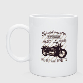 Кружка керамическая с принтом Triumph speedmaster bonneville в городе Новоалтайск, керамика | объем — 330 мл, диаметр — 80 мм. Принт наносится на бока кружки, можно сделать два разных изображения | Тематика изображения на принте: bike | speed | байк | мотор | мотоцикл | скорость | триумф