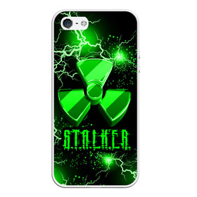 Чехол для iPhone 5/5S матовый с принтом S.T.A.L.K.E.R.  NEON МОЛНИЯ в городе Новоалтайск, Силикон | Область печати: задняя сторона чехла, без боковых панелей | game | stalker | stalker 2 | зона | игра | неон | радиация | сталкер | сталкер 2 | чернобыль