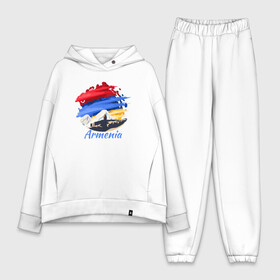 Женский костюм хлопок Oversize с принтом Brush Armenia в городе Новоалтайск,  |  | armenia | logo | армения | армян | армяни | герб | лев и орел | лого | символ | флаг | флаг и герб армении