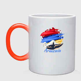 Кружка хамелеон с принтом Brush Armenia в городе Новоалтайск, керамика | меняет цвет при нагревании, емкость 330 мл | Тематика изображения на принте: armenia | logo | армения | армян | армяни | герб | лев и орел | лого | символ | флаг | флаг и герб армении