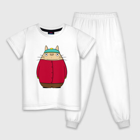 Детская пижама хлопок с принтом Totoro Cartman в городе Новоалтайск, 100% хлопок |  брюки и футболка прямого кроя, без карманов, на брюках мягкая резинка на поясе и по низу штанин
 | ghibli | japan | nature | neigbor | neighbour | totoro | анимация | аниме | гибли | друг | животные | лес | милый | мир | миядзаки | мой сосед тоторо | мульт | мультфильм | природа | сосед | тоторо | хаяо | хранитель | япония