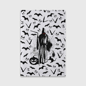 Обложка для паспорта матовая кожа с принтом Хэллоуин, Grim Reaper в городе Новоалтайск, натуральная матовая кожа | размер 19,3 х 13,7 см; прозрачные пластиковые крепления | Тематика изображения на принте: bat | death | ghost | halloween | horror | spiderweb | вампиры | летучая мышь | летучие мыши | нечистая сила | нечисть | пауки | паутина | привидение | призрак | страшный | тыква | тьма | хеллоуин | хоррор | хэллоуин