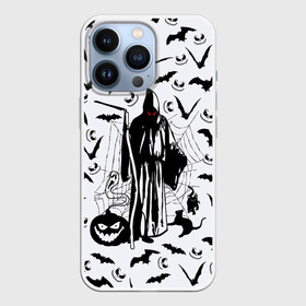 Чехол для iPhone 13 Pro с принтом Хэллоуин, Grim Reaper в городе Новоалтайск,  |  | bat | death | ghost | halloween | horror | spiderweb | вампиры | летучая мышь | летучие мыши | нечистая сила | нечисть | пауки | паутина | привидение | призрак | страшный | тыква | тьма | хеллоуин | хоррор | хэллоуин