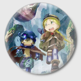 Значок с принтом Made in Abyss / Созданный в Бездне в городе Новоалтайск,  металл | круглая форма, металлическая застежка в виде булавки | made in abyss | nanachi | regu | riko | бездна | нанати | наначи | рег | рико | рэг | сделано в бездне | созданный в бездне