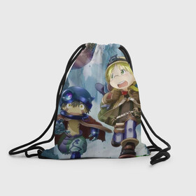 Рюкзак-мешок 3D с принтом Made in Abyss / Созданный в Бездне в городе Новоалтайск, 100% полиэстер | плотность ткани — 200 г/м2, размер — 35 х 45 см; лямки — толстые шнурки, застежка на шнуровке, без карманов и подкладки | made in abyss | nanachi | regu | riko | бездна | нанати | наначи | рег | рико | рэг | сделано в бездне | созданный в бездне