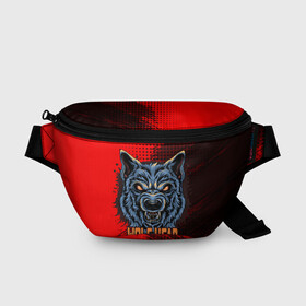 Поясная сумка 3D с принтом Wolf head в городе Новоалтайск, 100% полиэстер | плотная ткань, ремень с регулируемой длиной, внутри несколько карманов для мелочей, основное отделение и карман с обратной стороны сумки застегиваются на молнию | арт | волк | голова | графика | животные | звери