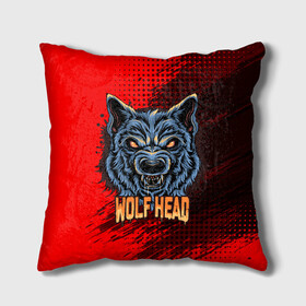 Подушка 3D с принтом Wolf head в городе Новоалтайск, наволочка – 100% полиэстер, наполнитель – холлофайбер (легкий наполнитель, не вызывает аллергию). | состоит из подушки и наволочки. Наволочка на молнии, легко снимается для стирки | арт | волк | голова | графика | животные | звери